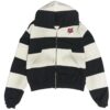 HYUI同款黑白間條HOODIE外套