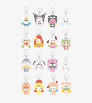SECRET FLOCKED FIGURE KEYRING (CHEER UP Ver.) - SKZOO X SANRIO CHARACTERS (RANDOM 1/16*)