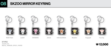 SKZOO MIRROR KEYRING