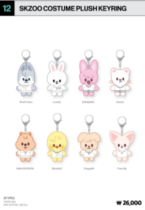 12 SKZOO COSTUME PLUSH KEYRING