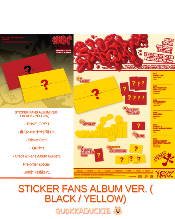 The 4th Mini Album SAUCIN' (Sticker FANS Album - BLACK ver. / YELLOW ver.)